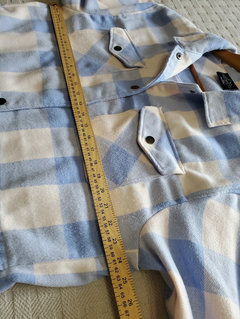 HFX Buffalo Check Plaid Snap Flannel Shacket Jacket - Picture 8 of 16
